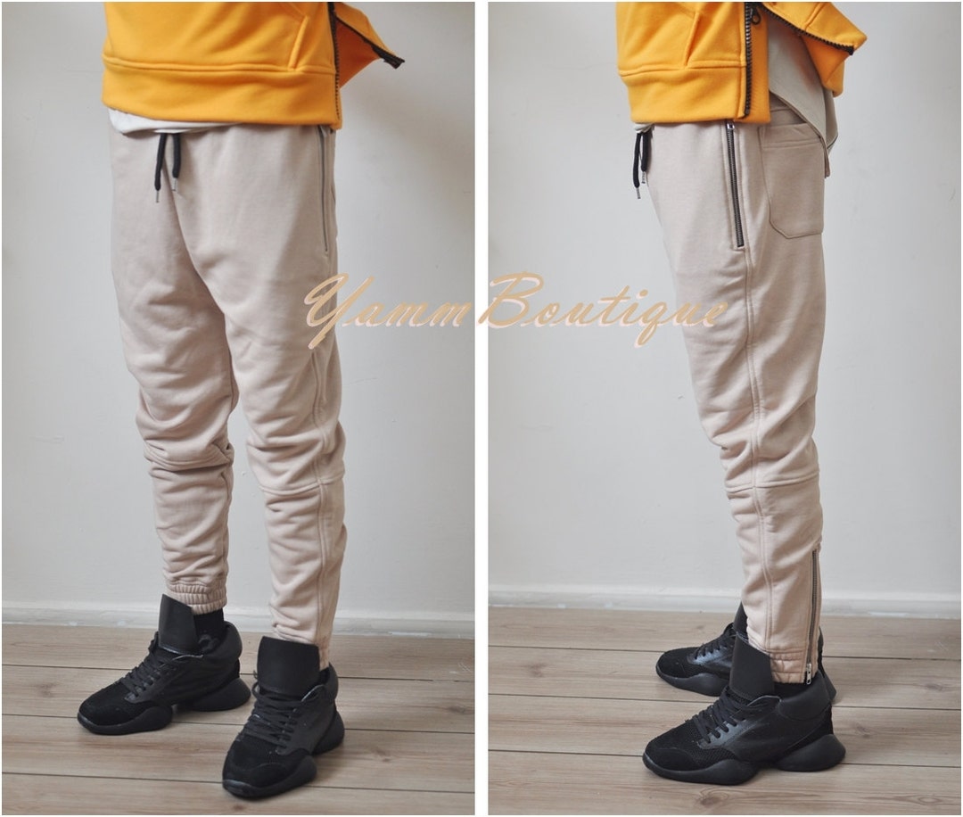 Men's Slim Fitted Bottom Zip Closure Sweatpant Jogger - Etsy