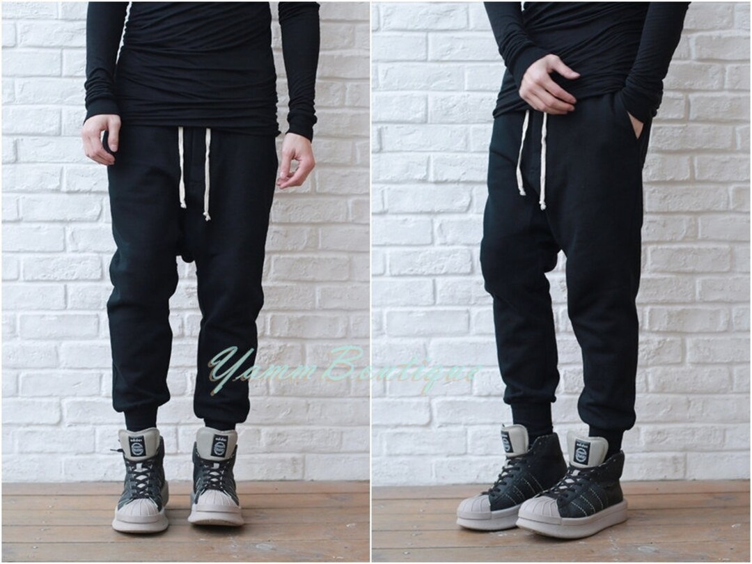 Men's Drop Crotch Tapered Trouser Harem Pants Jogger/ - Etsy