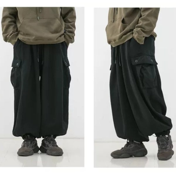 Men's High Street Multi -Pocket Cargo Baggy Jogger/  Casual / Webbing Ninja Trouser