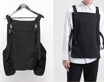 Original Dark Street Trend Shoulder V Pocket Design Bag Strap Bag Vest Streetwear / Multi Pocket Tactical