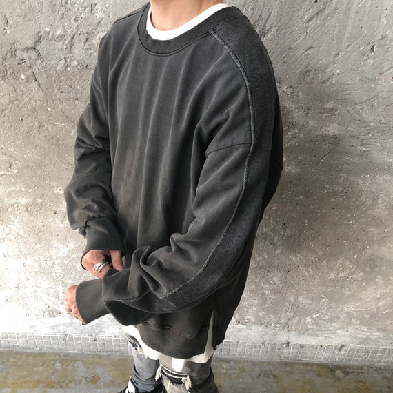 XS-6XL Oversize Men Reverse Side Stitching Hem Slits Round - Etsy Canada