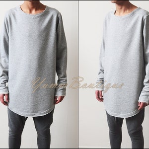 Men's Streetwear Extended Long Sleeve SweatShirt Pullover /Steampunk Futuristic- Post Apocalyptic