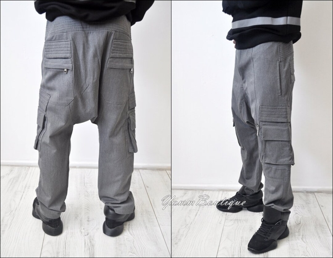 Drop-rise Hiking Cargo Pants // Hunter Tactical Pintuck Detail - Etsy Sweden