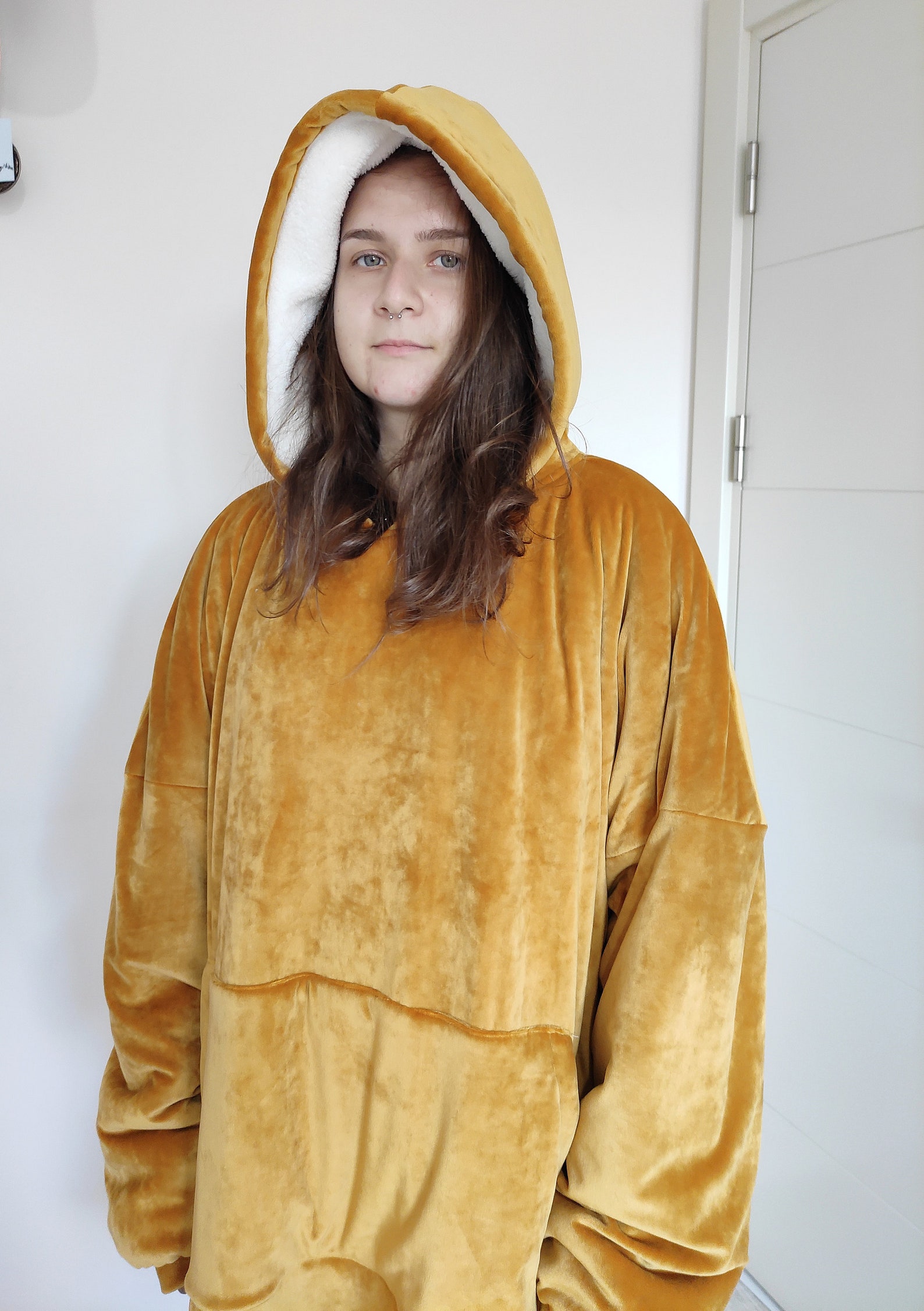 Winter Warm Hoodie Blanket Pocket Big Soft Robe Bathrobe Etsy