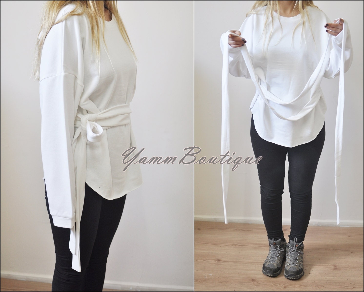 Asymmetric Knot Tie Around Waist Wrap 
