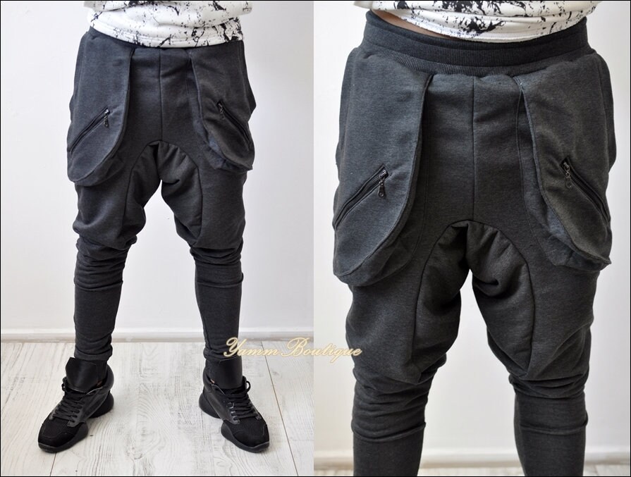 harem pants with zipper pockets