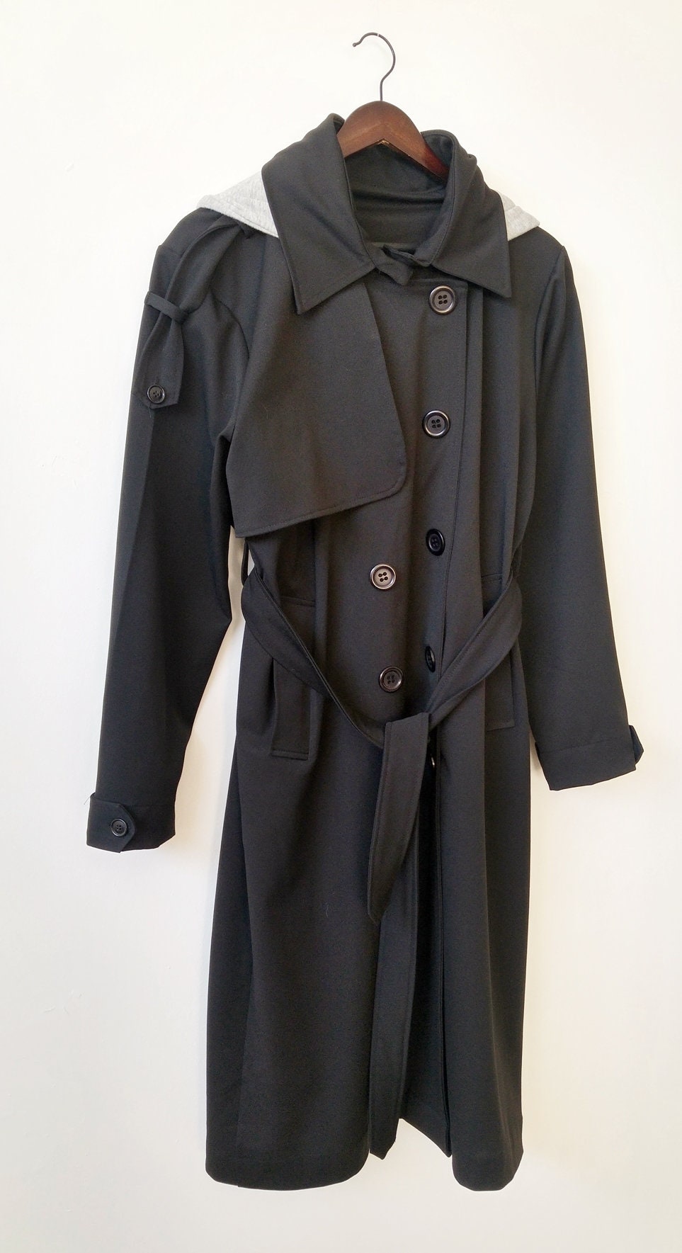 Women Cotton Detachable Hooded Trench Coat / New Trench Coat - Etsy