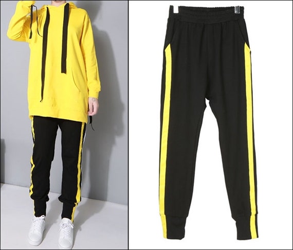 Buy Women Slim Fit Black White Stripped Lounge Track Pants