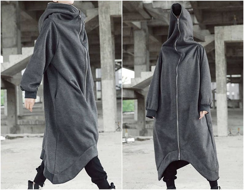 Asymmetric Overlong Oversized City Hooded Irregular Long Coat - Etsy