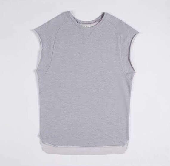 Oversized Men's Sleeveless Pullover Sweatshirt / Crew Neck