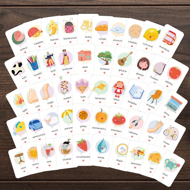 Learn Polish & English Educational Flash Cards for Adults and Etsy UK
