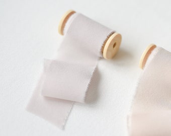 Soft pink silk ribbon for the bridal bouquet and wedding decorations