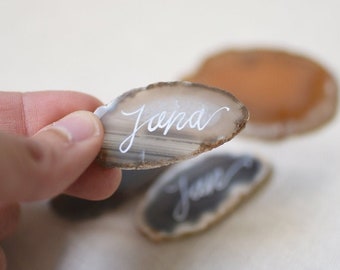 Personalized place cards, agate disc, agate disc personalized, wedding decoration, place cards wedding, place cards wedding, agate