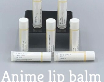 Anime Lip Balm- Fandom Merch Gifts- Anime Gift- Geeky- Manga- Otaku Gift- Cosplay Prop- Lip Gloss- Fan Art- Anime Inspired- Moisturizer Gift