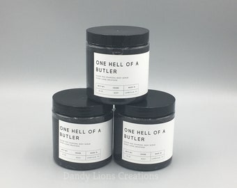 One Hell of a Butler Whipped Body Scrub | Sugar Charcoal Scrub | Anime Gift | Otaku | Cosplay Accessory | Demon | Foaming Scrub Gift for Her