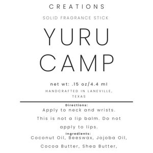 Anime Camp Solid Perfume Cologne- Solid Fragrance Stick- Anime- Gaming- Fantasy- Perfume Stick- Moisturizing Perfume- Travel- Gifts Under 10