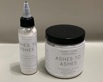Ashes to Ashes Dusting Powder | Dandy Lions Creations | Goth | Body Powder | Talc Free | Baking Soda and Cornstarch Free