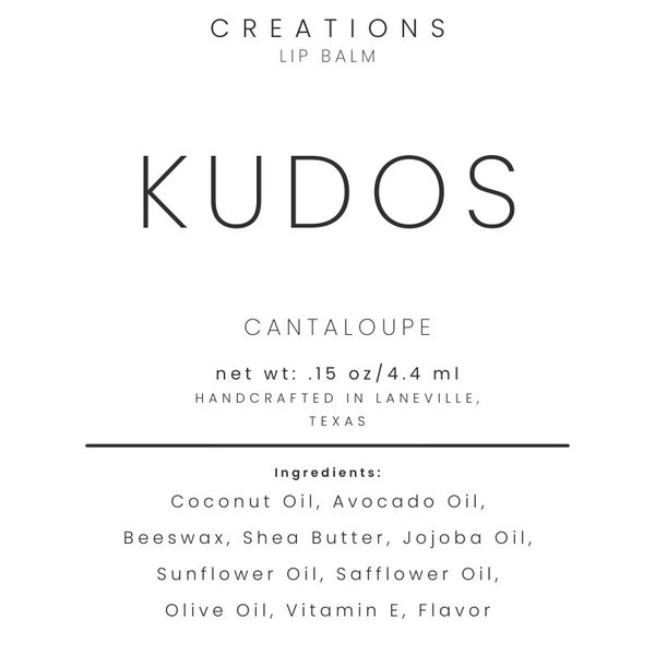 Kudos Lip Balm | Dandy Lions Creations | Lip Butter | Fandom | Fanfic | Fanfiction | Book Gifts | Gifts for Her | Gifts for Geeks Omegaverse