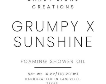 Grumpy x Sunshine foaming shower oil | Dandy Lions Creations | Bookish | Literature | Fanfiction