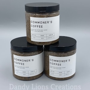 Commoner’s Coffee Body Scrub- Anime- Natural Firming Scrub- Sugar Scrub- Exfoliating- Skin Brightening- Cellulite Scrub- Skin Care