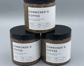 Commoner’s Coffee Body Scrub- Anime- Natural Firming Scrub- Sugar Scrub- Exfoliating- Skin Brightening- Cellulite Scrub- Skin Care