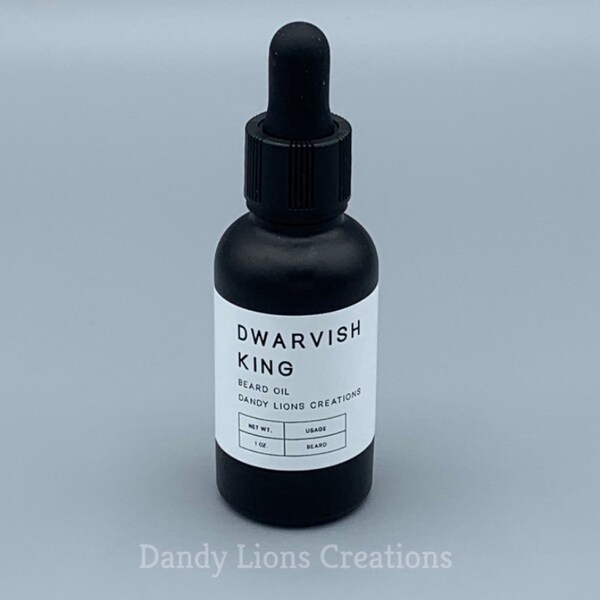 Dwarvish King Beard Oil | Dandy Lions Creations | Bourbon Tobacco | Hair Oil | Fantasy | Gifts for Him | Beard Care | Men's Skin Care | Hair