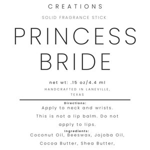 Royalty Bride Solid Perfume Cologne- Solid Fragrance Stick- Anime- Gaming- Fantasy- Perfume Stick Moisturizing Perfume Travel Gifts Under 10