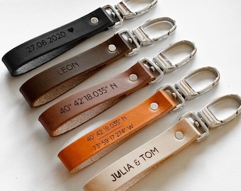 Personalized Leather Keychain, Personalized gift, Leather Keyholder, personalized keychain for men, personalized keychain for women