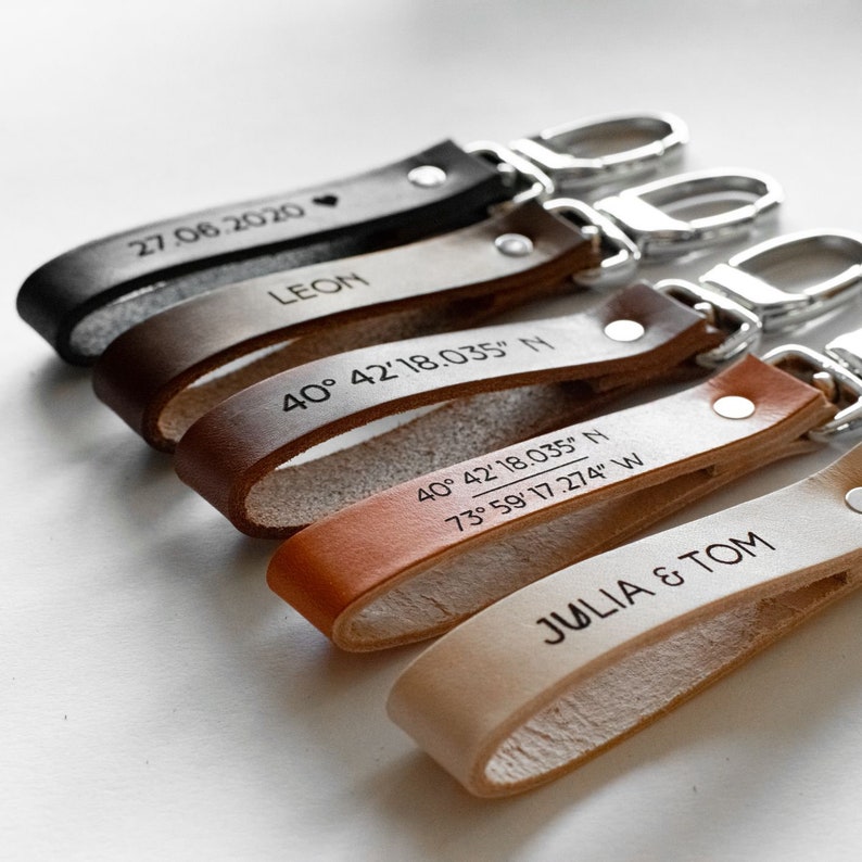Personalized Leather Keychain, Personalized gift, Leather Keyholder, personalized keychain for men, personalized keychain for women image 8
