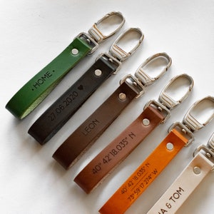 Personalized Leather Keychain, Personalized gift, Leather Keyholder, personalized keychain for men, personalized keychain for women image 7