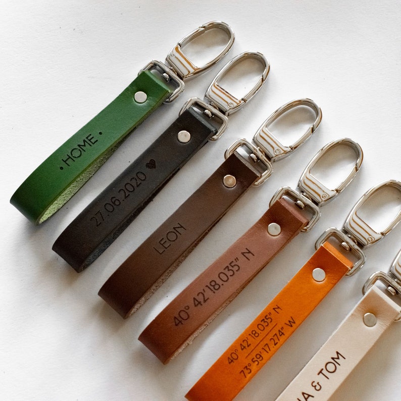 Personalized Leather Keychain, Personalized gift, Leather Keyholder, personalized keychain for men, personalized keychain for women image 7