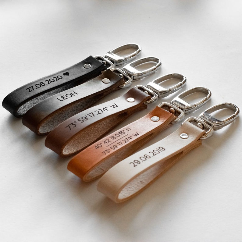 Personalized Leather Keychain, Personalized gift, Leather Keyholder, personalized keychain for men, personalized keychain for women image 9