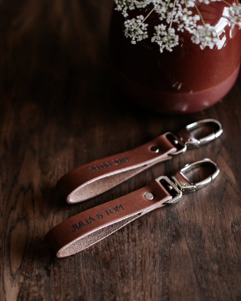 Personalized Leather Keychain, Personalized gift, Leather Keyholder, personalized keychain for men, personalized keychain for women image 5