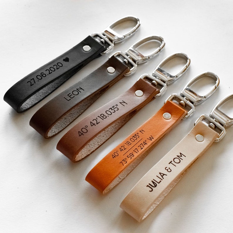 Personalized Leather Keychain, Personalized gift, Leather Keyholder, personalized keychain for men, personalized keychain for women image 10