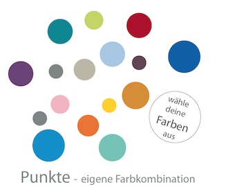 Wandtattoo Punkte - eigene Farbkombination