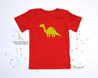 Dino Brachiosaurus Bügelbild kikeli - zum Aufbügeln auf T-Shirts Stoffapplikation Textilaufkleber Flockfolie individuelles DIY T-Shirt