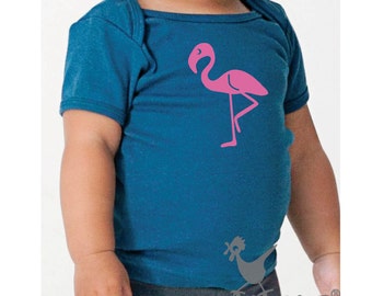 Flamingo Bügelbild Aufbügler Applikation Sticker Textilaufkleber Tiermotiv Flockfolie DIY Kinder T-Shirt individualisierbar Farbe/ Gröss