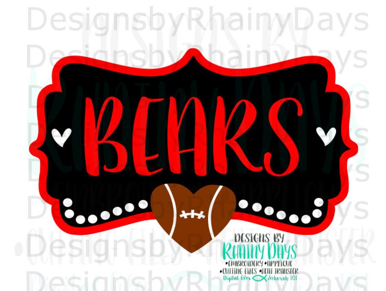 football SVG DXF png cute border cutting file titan Buy 3 get 1 free Bears football Bears football sister design