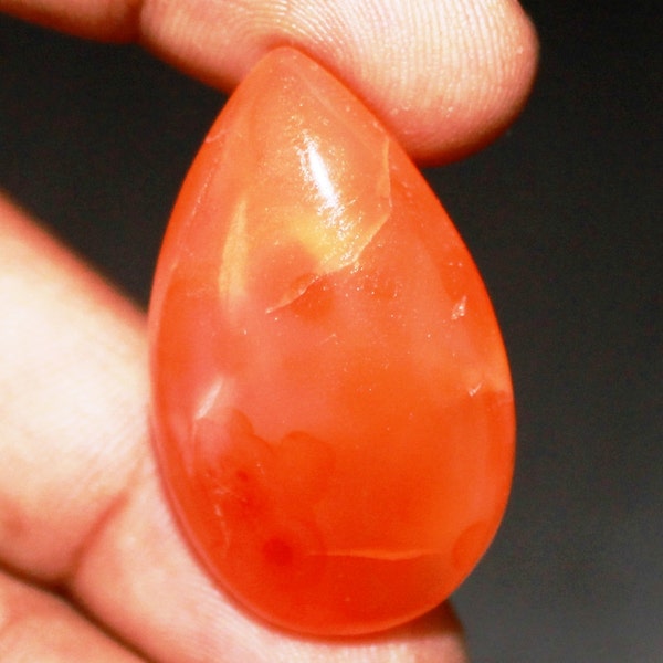 Red Orange Agate Cabochon 33x20 mm  Pear Agate Cabochons-Red Agate Crystal-DIY Ring Supplies- Carnelian Cabochon-Cornelian-Pendant Cabochon