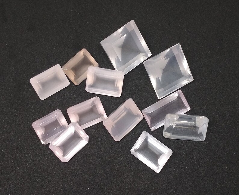Natural Rose Quartz Cut Cabochon Super Shiny Rose Quartz Faceted Gemstone Rose De France Baby Pink Quartz for Pendents,Rings Wholesale lot