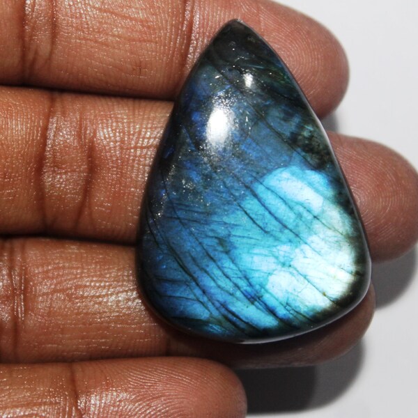 Pear Shape Labradorite FULL BLUE Labradorite Cabochon,Top AA+ Grade,44 cts Very Beautiful Labradorite in full blue Color