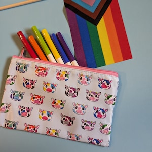 Pride Kuh Federmäppchen mit Reißverschluss