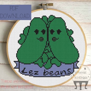 Patrón de descarga PDF de punto de cruz de Lez Beans