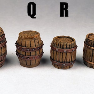 Dungeon Möbelfässer / Bemalte 3d gedruckte Miniaturen D&D / DnD Pathfinder Frostgrave Dungeons and Dragons