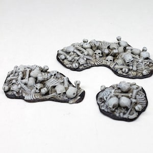 Geschilderde botten en schedels kerker zombie rooster / handgeschilderde miniaturen begraafplaats grafsteen DnD Pathfinder Frostgrave wargaming RPG AOS