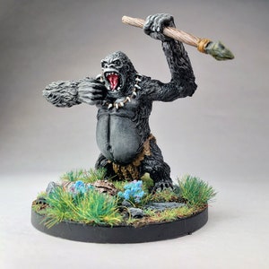 Weregorilla - attack ape / D&D Painted Reaper bones miniature / DnD Pathfinder Frostgrave Dungeons and Dragons / Feypainting