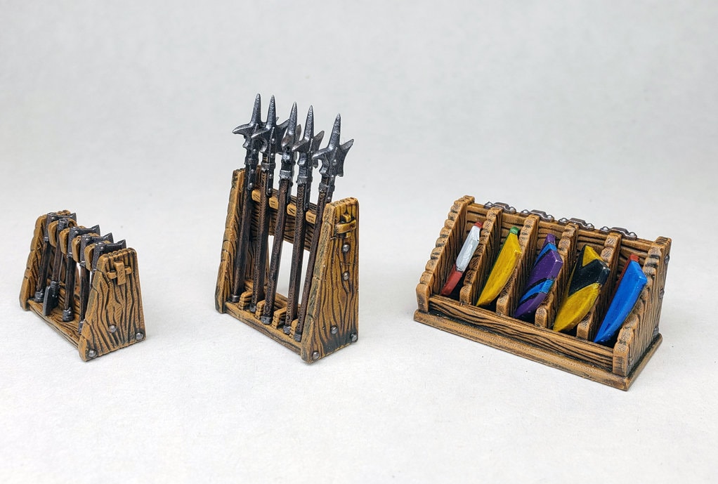 Custom Painted Weapon Racks Miniature / 3d Printed Resin Tiny Terrain ...