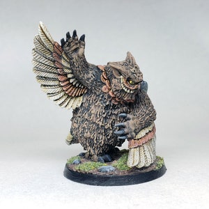 Painted Owlbear / Painted miniature Reaper Bones Kickstarter DnD Pathfinder Frostgrave D&D Dungeons and Dragons wargaming RPG / Feypainting