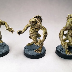 Kuo-toa, aus der Tiefe, Skum, bemalte Miniaturen 3D Resin / Pathfinder Frostgrave Dungeons And Dragons D&D Wargaming WFB DnD RPG / Feenmalerei