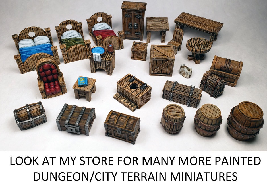 Dungeon Furniture Chests Crates Beds Barrels Altars / Painted Etsy